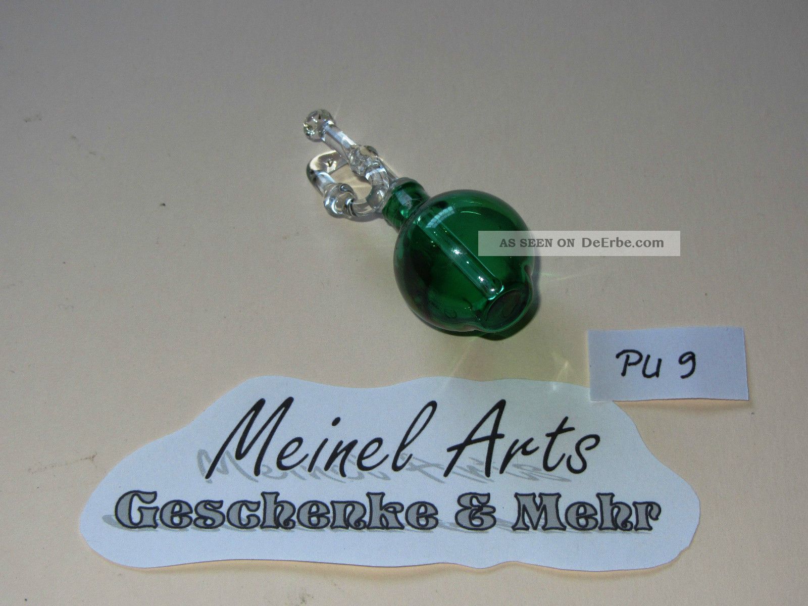 Miniatur Weinballon Für Puppenstube Lauscha Glas Mundgeblasen Pu9 Original, gefertigt vor 1970 Bild