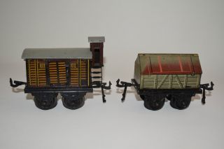 Bing Kalkwagen Und Gedeckter Güterwagen Spur 0 100452/453 Bild