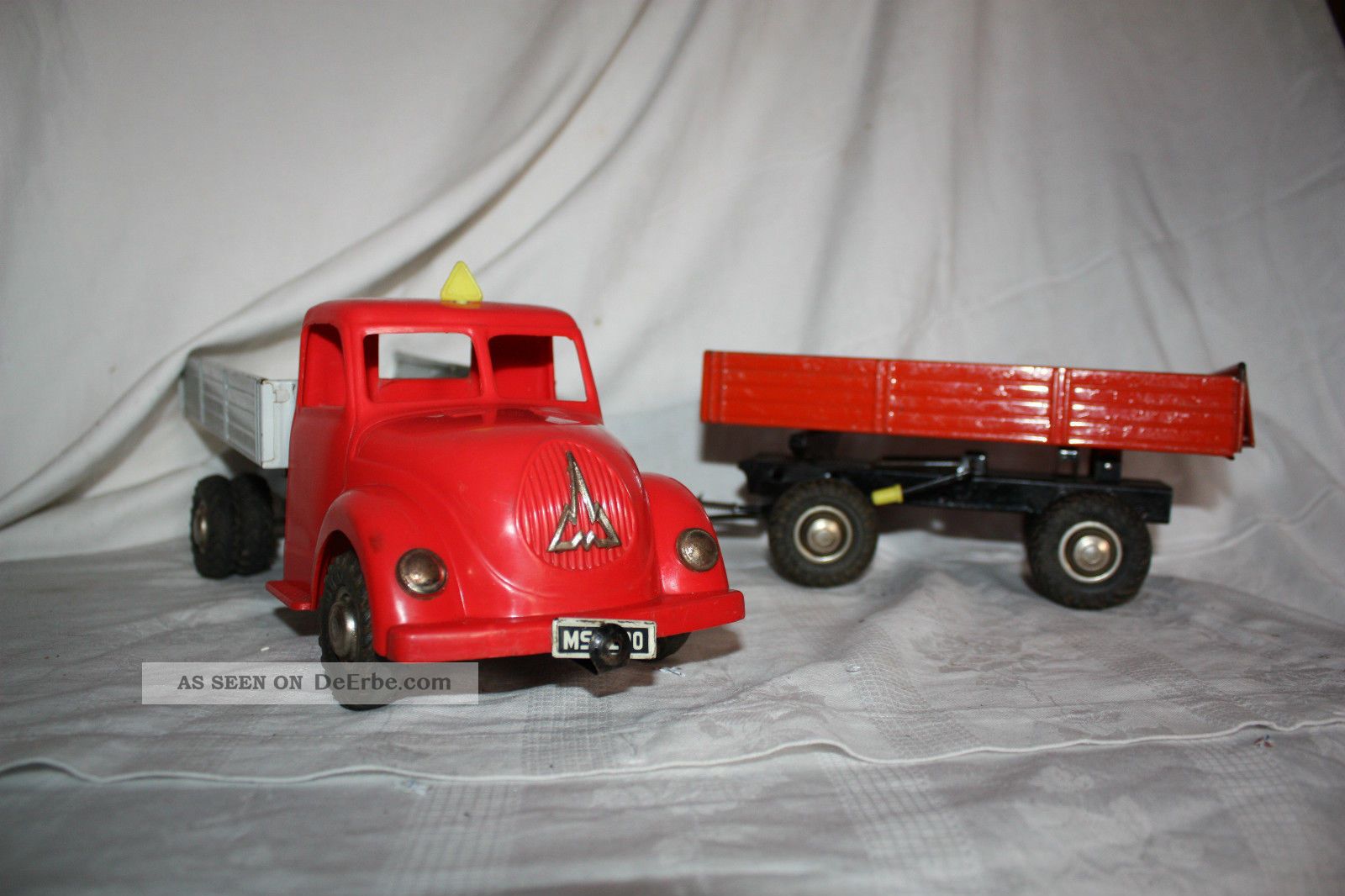 Deutz Blechmodell Lkw Mit Anhänger Rot 50er - 60er Jahre Martin Seidel West Germa Original, gefertigt vor 1945 Bild