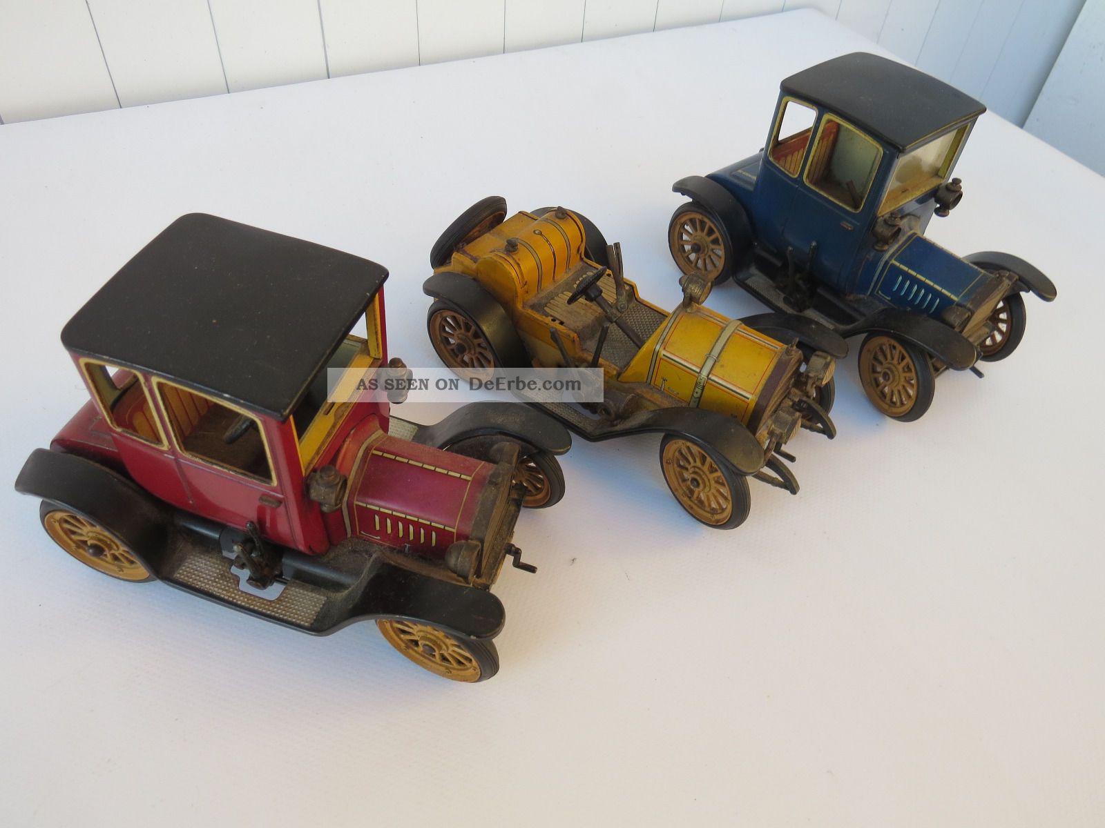 Schuco,  3 Oldtimer Mit Uhrwerk Als Ersatzteilspender,  1227,  1225,  Bastelware Original, gefertigt 1945-1970 Bild