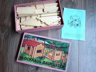 Holz Baukasten Forsthaus Antik Bild