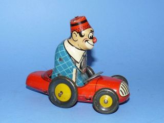 Blechspielzeug Biller Clown Bimbo Mit Auto 50er Jahre Made In Us Zone Bild