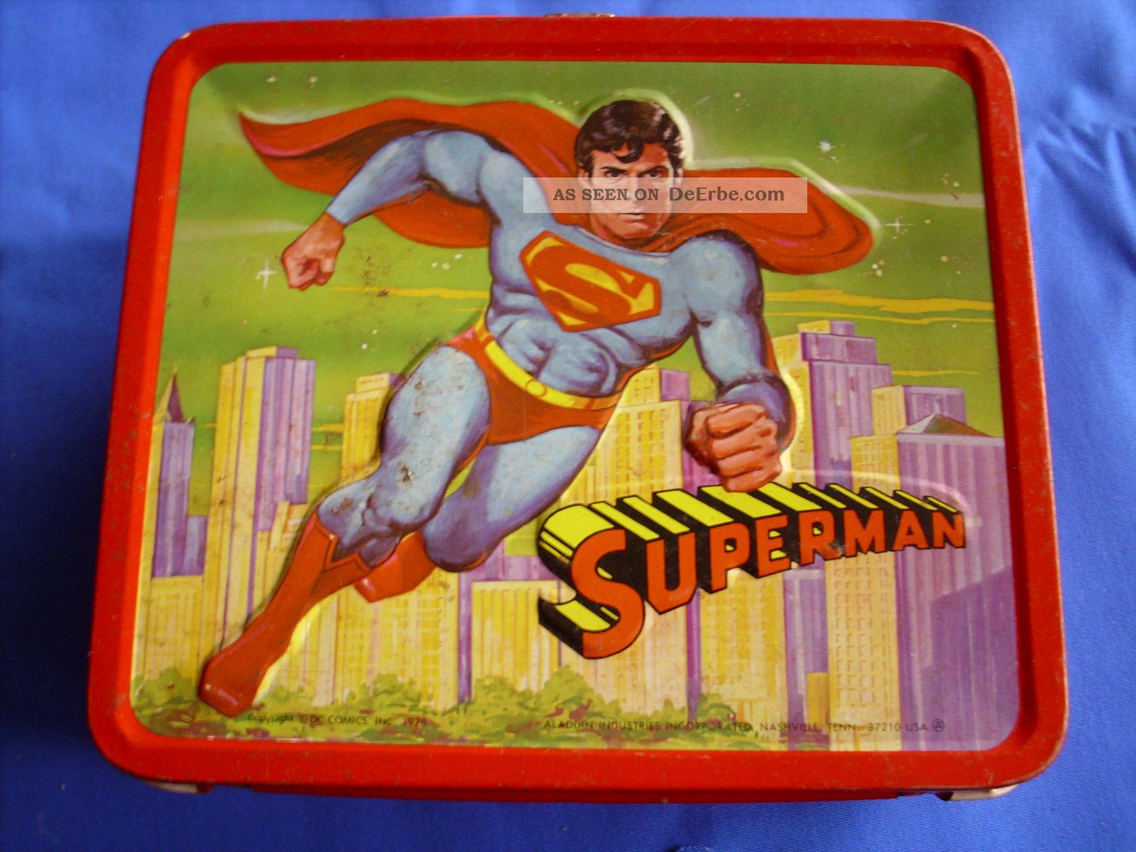 Alter Superman Blechkoffer - Von Aladdin Industries Nashville Usa.  - RaritÄt Original, gefertigt 1945-1970 Bild