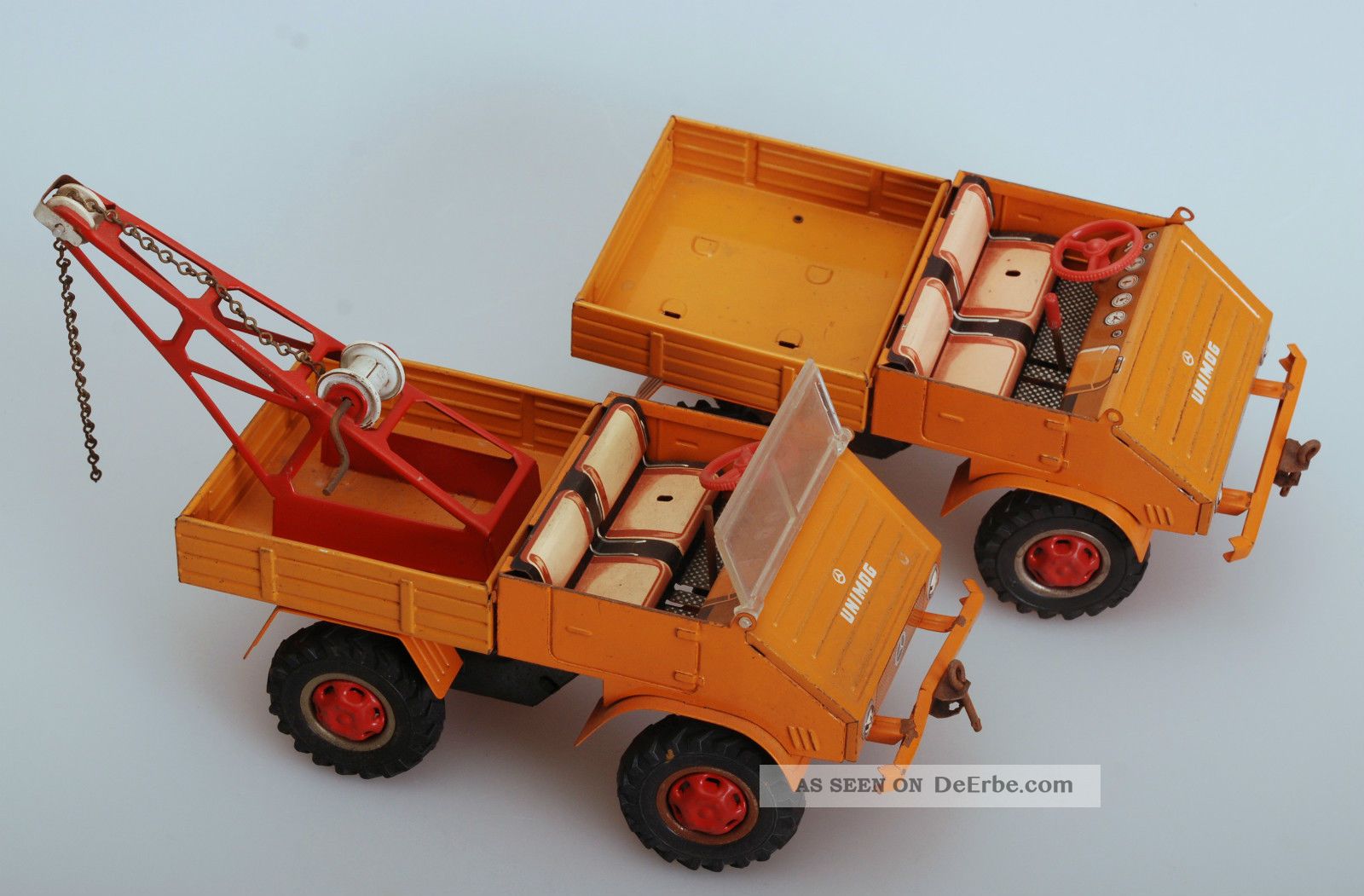 Cko Kellermann - Unimog 2 Stück - Aufziemotor - Mercedes Unimog - 18 Cm Original, gefertigt 1945-1970 Bild