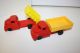 Lastwagen,  2 Stück,  Kunststoff,  Mit Antrieb,  Friktion,  15 Cm,  W.  Germany,  1965,  Ladenfund Original, gefertigt 1945-1970 Bild 1