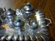 Puppenstuben Sterling Silber Tablett Mit Sterling Teegeschirr Wunderschön Original, gefertigt vor 1970 Bild 1