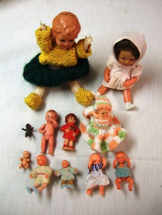 10 Kleine Puppen,  Div.  Ausführung,  Plastik,  Ca.  50/60er Jahre Bild