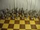 Schach Schachspiel Mit Metallfiguren - Römer Gegen Wikinger Gefertigt nach 1945 Bild 2