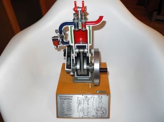 Lehrmodell Viertakt - Motor Demonstrationsmodell - 1960er Jahre - Leybold - HÖhm Bild