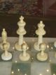 Schachspiel,  Bein,  Ca 1920/30,  Alabasterschachbrett Mit Alabaster - Damesteine Gefertigt vor 1945 Bild 2