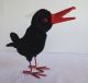 Rabe Steiff Schwarz Rot Metallfüße 50 Er Jahre Fahne Knopf Stofftier Plüsch Tier Tiere Bild 2