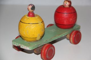 Altes Nachzieh - Spielzeug Aus Holz 40er Bild