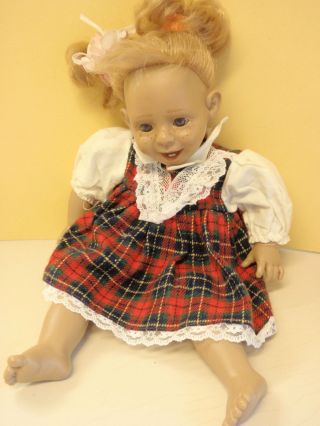 Alte Puppe Mit Stoffkörper,  Offener Mund 80er / 90er Jahre Bild
