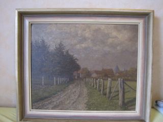 Wunderschöne Landschaft Auf Holz Gemalt - Um 1920 - Signiert Rrrrr Bild