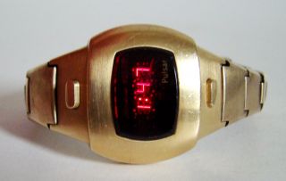 Pulsar P4 Damenuhr Ladies Vintage Red Led Watch Space Age Ära 70er Top & Rare Bild