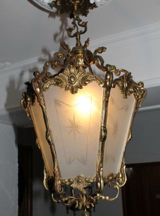 Antike Französische Laterne,  Lampe - Lüster - Empire - Jugenstil Bild