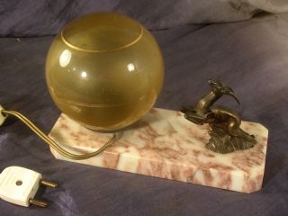 Tischlampe,  Springbock,  Metall,  Bronziert,  Frankreich,  Art Déco,  1920 Bild