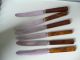 6 Messer Ständer Obstmesser Schälmesser 30er Jahre Art Deco Bakelit Bernstein 1950-1959 Bild 3