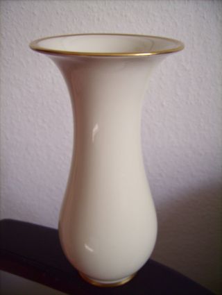 Eschenbach Alte Vase Weiß Elfenbein Porzellan Goldrand Jugendstil / Art Deco Bild