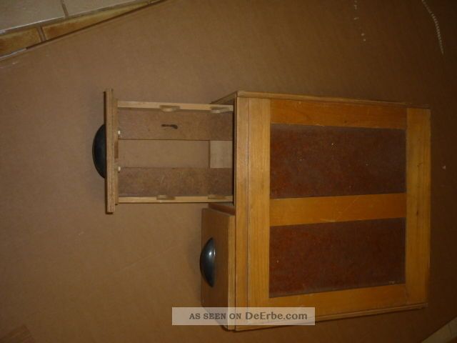 Alter Karteikasten Aus Holz,  Mit 2 Schubladen,  Büro Industrie Shabby 1950-1959 Bild