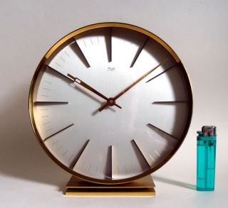 Kienzle Automatic Xl Tischuhr Messing Midcentury Clock Space Age 60er Top & Rare Bild