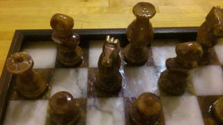 Echtes Marmor Schachspiel 35 X 35 Cm Antik Bild