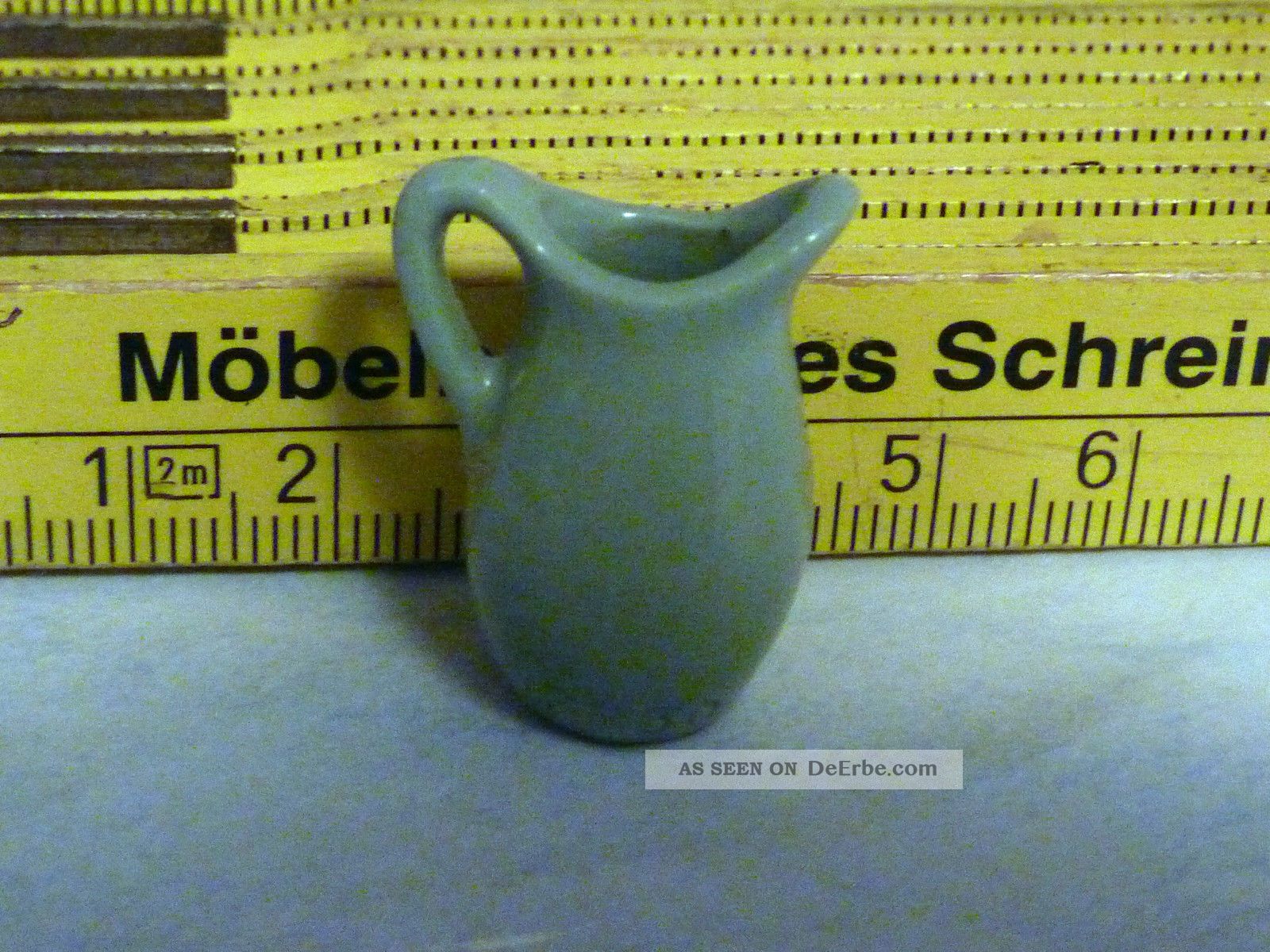 Puppenstuben Zubehör Keramik Mini Krug / Kanne Nur 2,  5 Cm Hoch Original, gefertigt vor 1970 Bild
