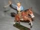 Ältere Elastolin Masse - Figur Hausser,  Cowboy Zu Pferd,  Lasso Werfend Gefertigt nach 1945 Bild 1