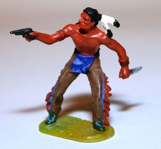 Elastolin Figur Indianer Mit Pistole Art.  6812 In Bemalung 2 Bild