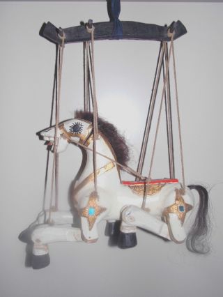 Marionette Pferd Antik Holzschitzerei Bild