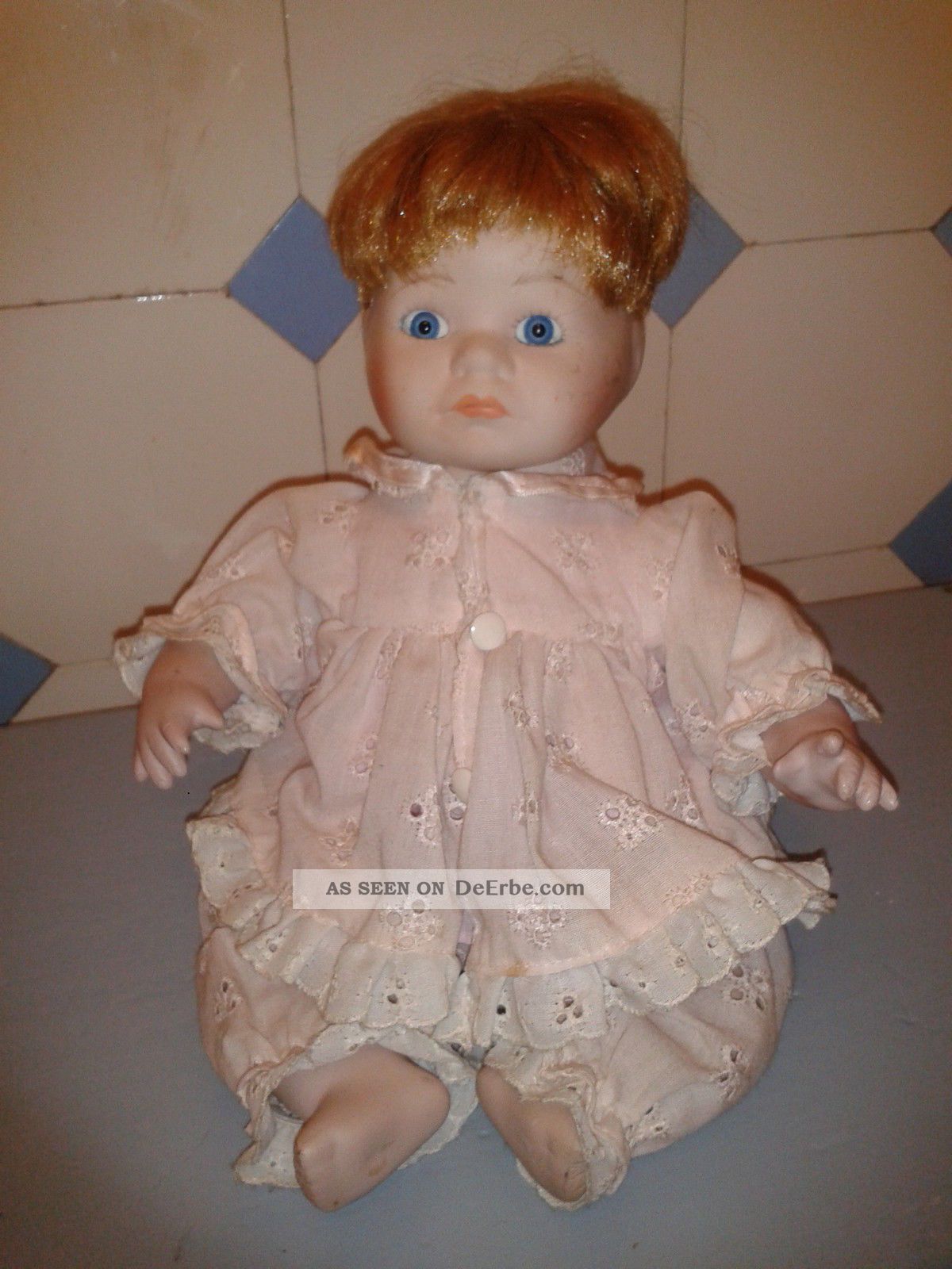 Antike Spieluhr In Antiker Puppe Selten Porzellan Porzellankopfpuppen Bild