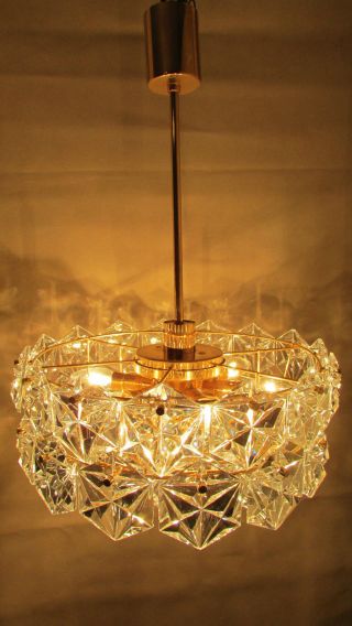 Design Kristallglas Lampe Chandelier Leuchte Kinkeldey 60er/ 70er 24 K Vergoldet Bild