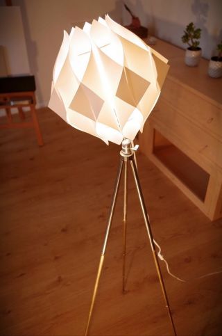 Tripod Steh Lampe Stil Danish Design Retro 60 70 Dreibein Stativ Space Age Tisch Bild