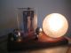 Art Deco Bauhaus Lampe Tischlampe,  Bilderrahmen Holz Chrom Glas 1930er Jahre Antike Originale vor 1945 Bild 6