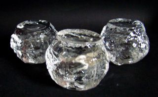 Kosta Boda Snowball Teelichter 3 Stk.  Designklassiker Ann Wärff 70er Top Bild