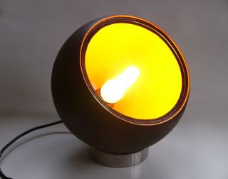 70s Panton Ära Grundig Kugel Boxen Lampe Orange/schwarz Loft Design Unikat Bild