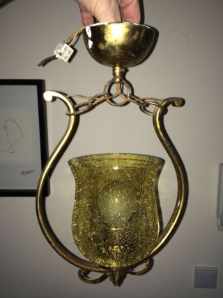 Flurlampe Flurleuchte Deckenleuchte Messinglampe,  Antiquität Aus Den 50er Jahren Bild