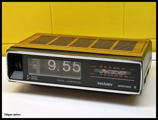 Exclusiv Digitaluhr - Klappzahlen - Radiowecker - Wecker - Radio - Flip Clock - 70er - Vintage Bild