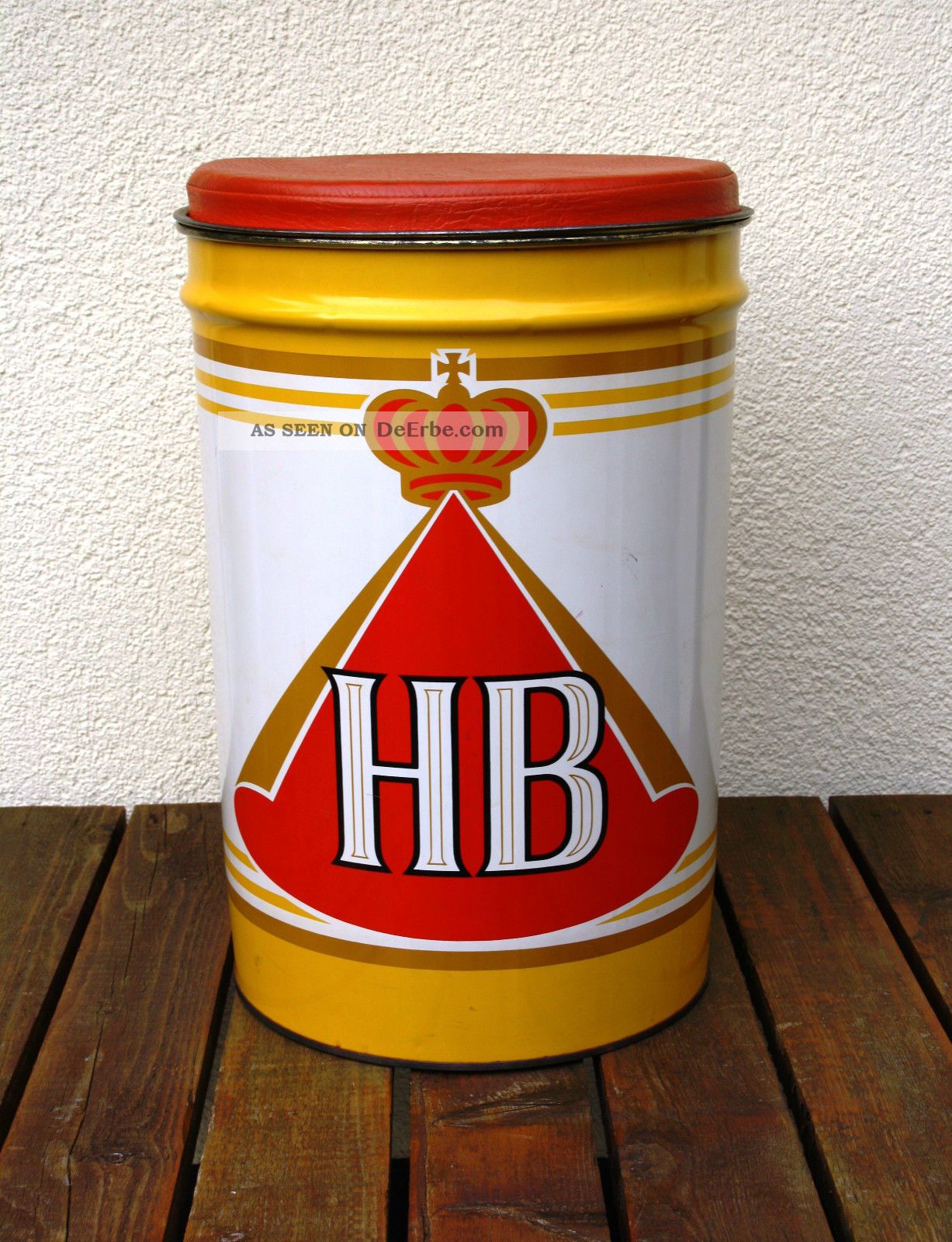 70er Jahre Hb Sitztonne Sitzfass - Hocker Hb