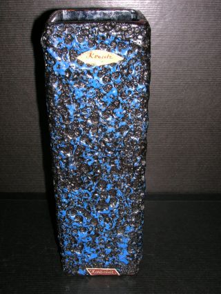 Kreutz Keramik Vase Lava - Design 423 Schwarz - Blau 60er/70er Jahre Bild
