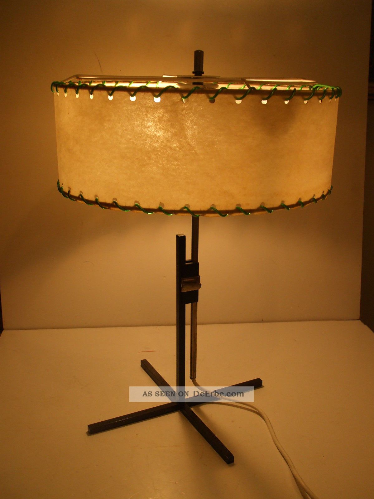 Stylische Tischlampe Steh Lampe Schirm Lederhaut Rockabilly Nierentisch Ära 1950-1959 Bild
