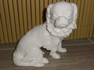 Max Roessler Jugendstil Art Deco Keramik Figur Hund Tempelhund King Charles Bild