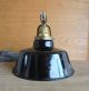 Alt Bauhaus Art Deco Lampe Deckenlampe Email Messing Fassung Loft Industrie 1920-1949, Art Déco Bild 1