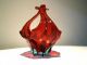 Murano Glas,  Konfektschale,  Tolles Design,  Rot,  1950er Jahre Rockabilly 1950-1959 Bild 1
