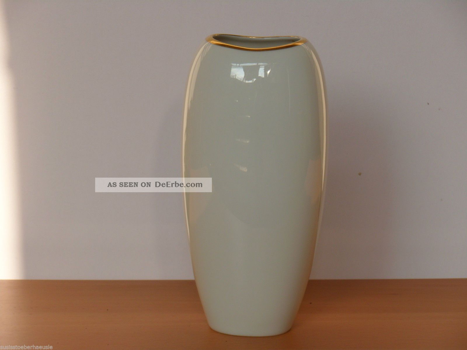 Thomas Porzellan Tischvase Vase Mit Goldrand Ca. 60er Jahre