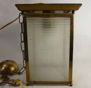 30/50er Bauhaus Flurlampe Deckenleuchte Messing Wagenfeld Ruhrglas 