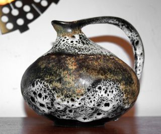 Vase Nr.  313,  Kurt Tschörner Für Ruscha,  Keramik,  Weiss - Sand - Schwarz,  1954 Bild
