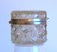 Ovale Glasdose/schmuckschatulle,  Um 1905,  Kristallglas Mit Metallmontierung Sammlerglas Bild 2