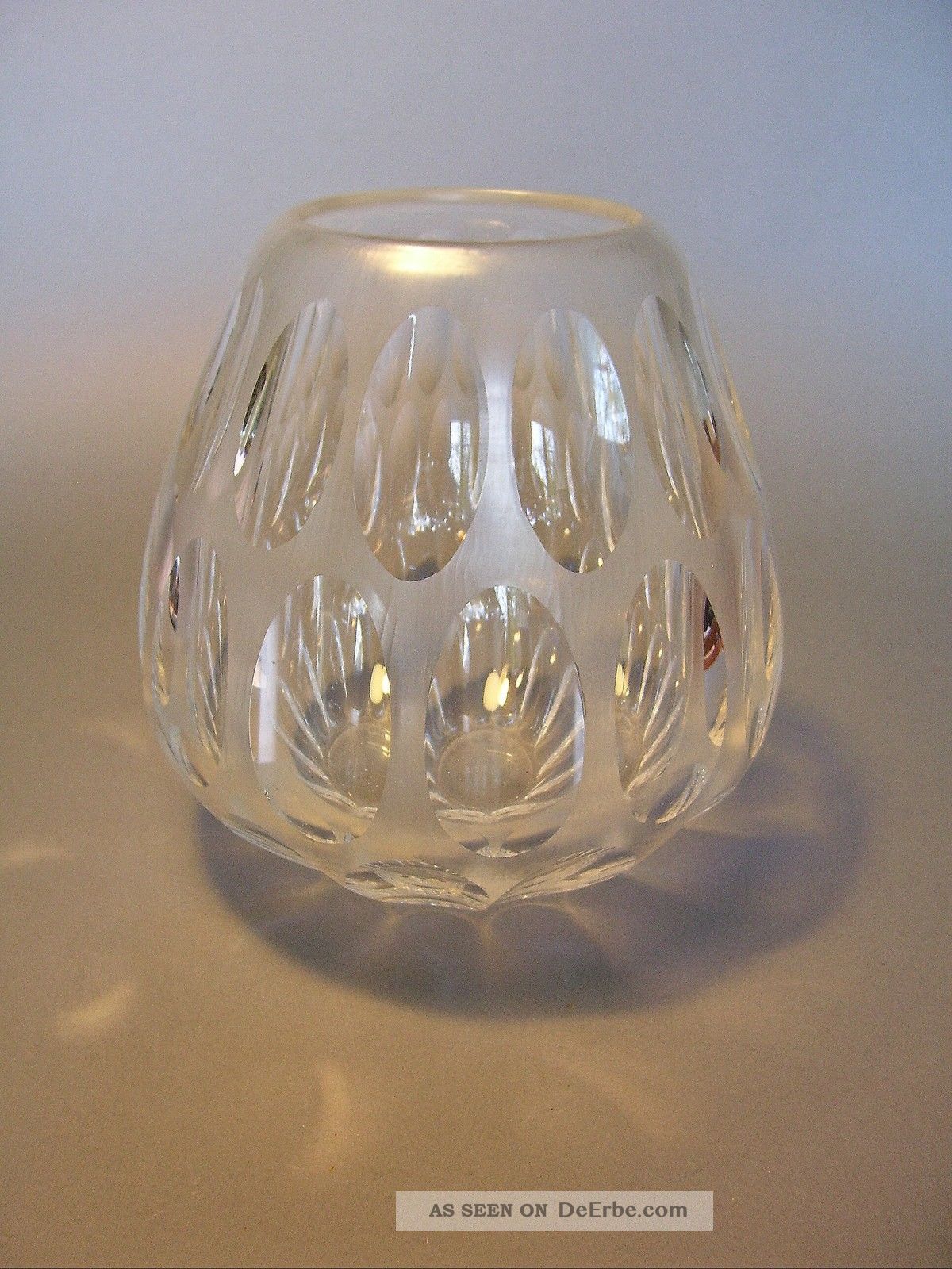 Vase Glas Wmf Olivschliff Martellierte Fläche Erich Jachmann / Wilhelm Von Eiff Sammlerglas Bild