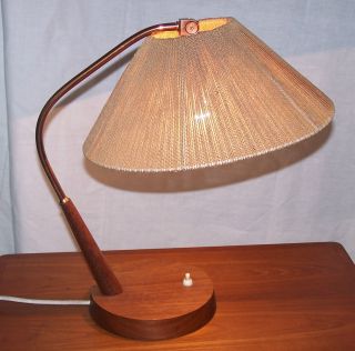 Kupferlampe Tischlampe Table Lamp Temde Typ 33 Teakholz Jacobsen Aera Danish Bild
